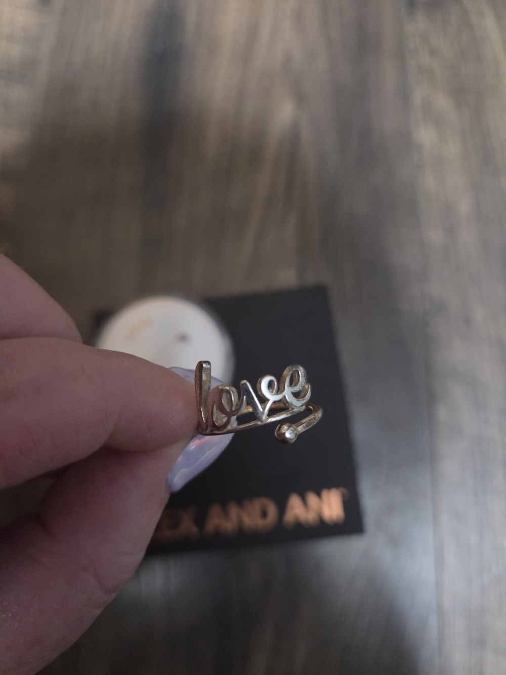 Alex and Ani  Script "Love" Open Ring